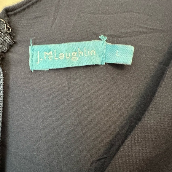 J. McLaughlin Nicole Jumpsuit Short Sleeve Faux Wrap Navy Blue Size Large EUC - Picture 2 of 5